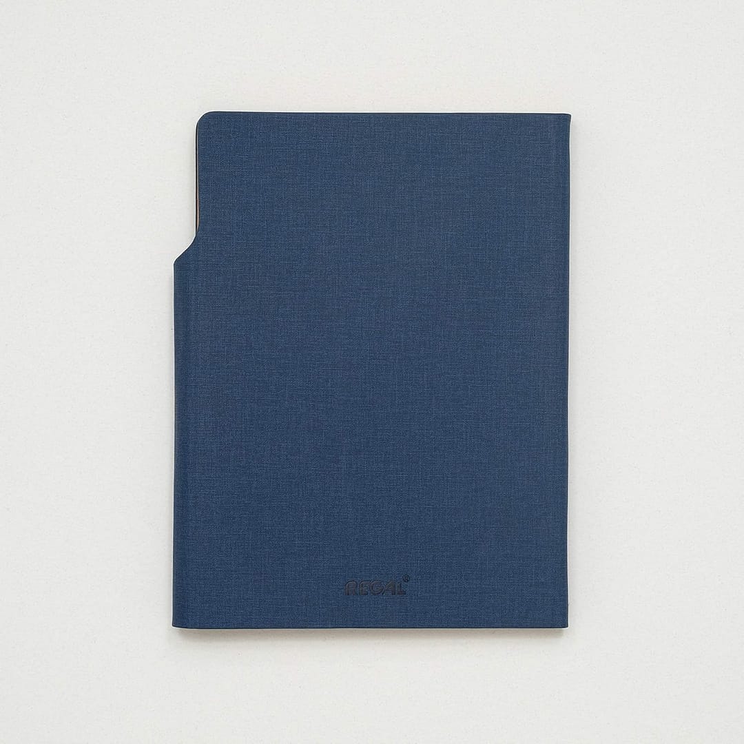 REGAL Signature A-5 PU Leather Business Notebook Diary Journal, Magnetic Flap Closure with sleek metal accessory,192 pages, 80 gsm (Indigo Blue) - Image 3