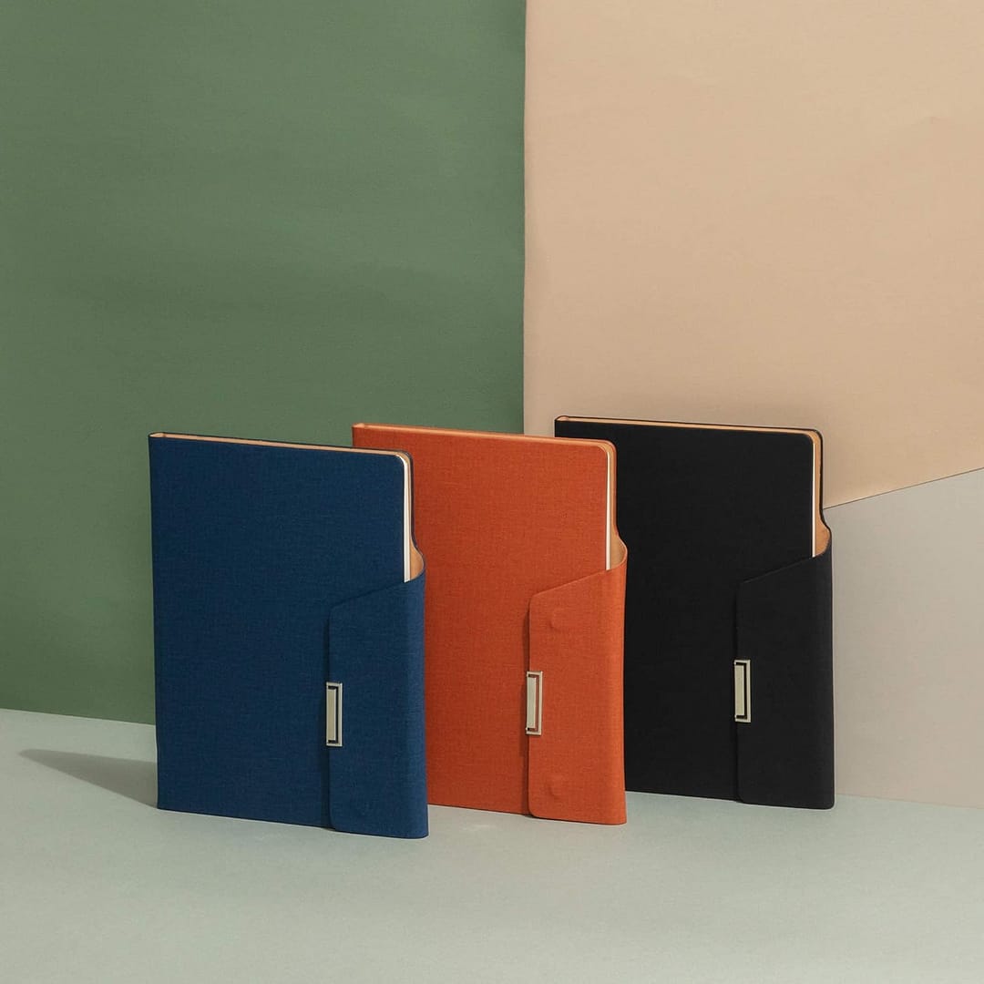 REGAL Signature A-5 PU Leather Business Notebook Diary Journal, Magnetic Flap Closure with sleek metal accessory,192 pages, 80 gsm (Indigo Blue) - Image 4