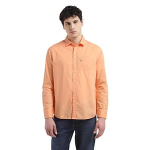 Levi's Men's Solid Slim Fit Shirt - orange, 38